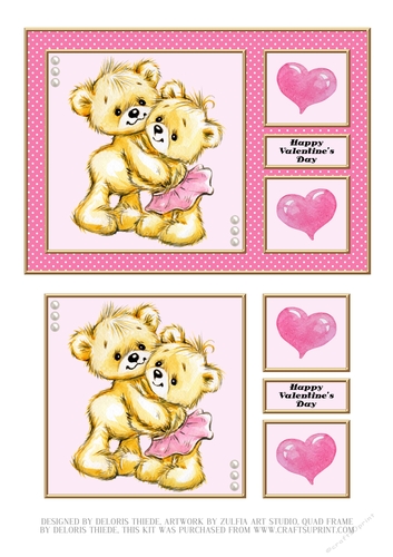 Happy Valentines Day Teddy Topper
