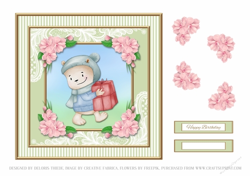Cute Teddy Bear Birthday Topper