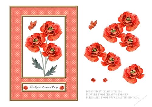 Lovely Red Poppies Topper #1