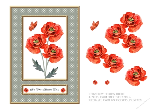 Lovely Red Poppies Topper #2