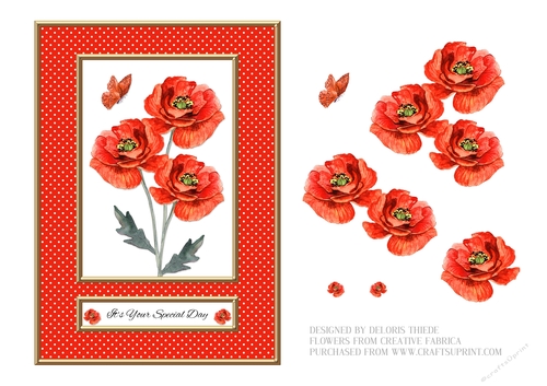 Lovely Red Poppies Topper #3