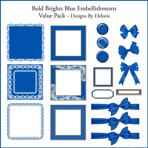 Bold Brights Embellishment Value Pack (Blue)