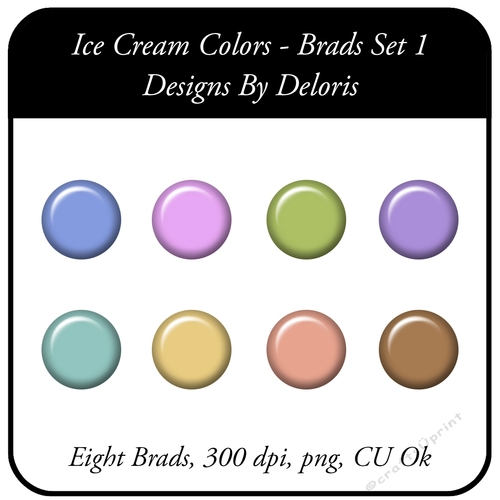 Brads Set 1 - Ice Cream Colors