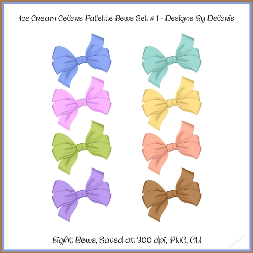 Bows Set 1 - Ice Cream Colors
