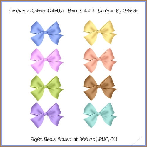Bows Set 2 - Ice Cream Colors