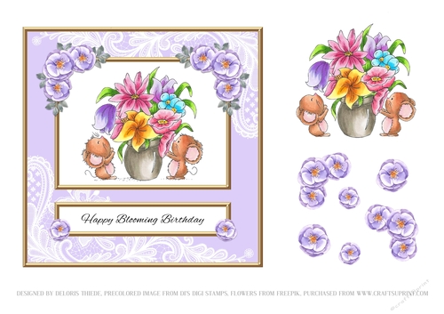 Cute Critters - Happy Blooming Birthday