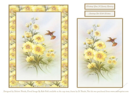 Lovely Rob Pohl Hummingbird In The Flowers - Get Well Topper