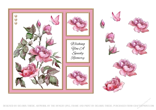 Lovely Wild Roses - Get Well Card #2