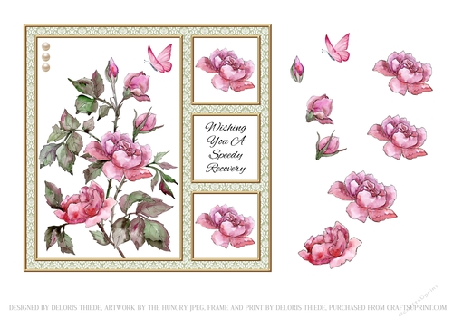 Lovely Wild Roses - Get Well Card #3