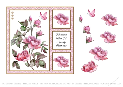 Lovely Wild Roses - Get Well Card #4