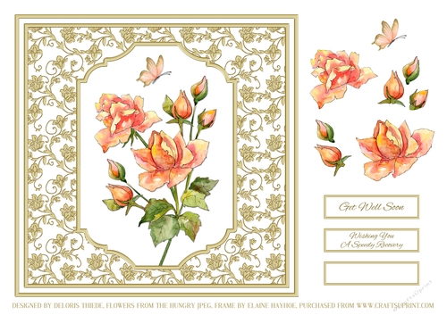 Lovely Wild Roses - Get Well Topper