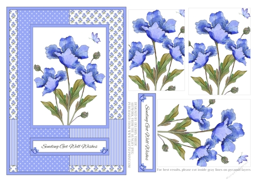 Lovely Poppies - Sending Get Well Wishes - Card One