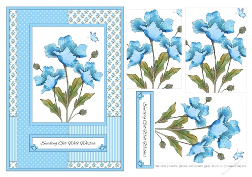 Lovely Poppies - Sending Get Well Wishes - Card Four
