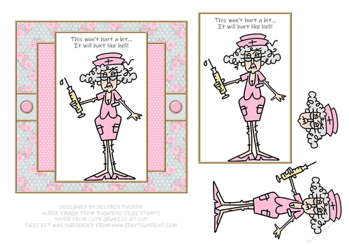 Nurse Stella Funny Get Well Topper - Card Three