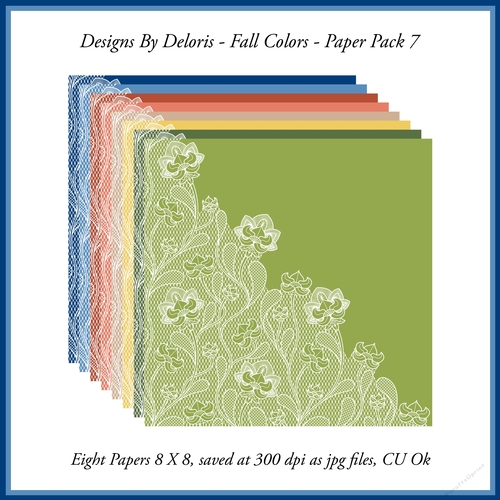 Lovely Lace Paper Pack 7 (Fall Colors)