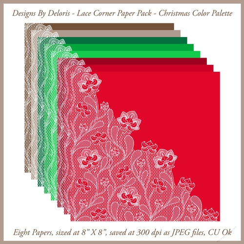 Lovely Lace Paper Pack (Christmas Colors)