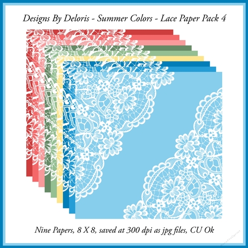 Lovely Lace Paper Pack 4 (Summer Colors)