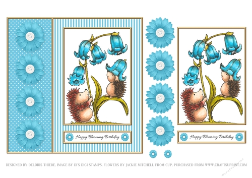 Cute Hedgehogs - Happy Blooming Birthday