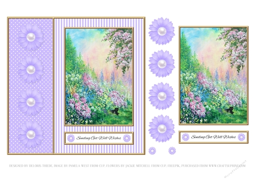 Kitten in the garden - Get Well Topper - Card Two