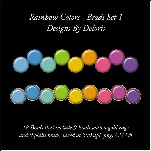 Brads Set 1 (Rainbow Colors Palette)