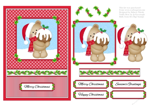 Cute Teddy Bear Holiday Topper