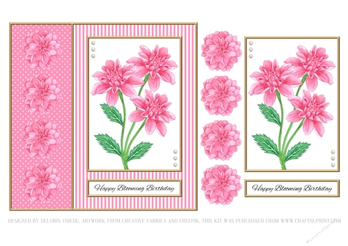 Happy Blooming Birthday (Pink Dahlias)