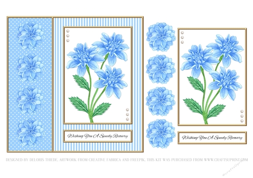 Wishing You A Speedy Recovery (Blue Dahlias)