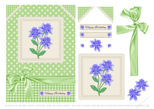Lovely Purple Dahlias Birthday Topper