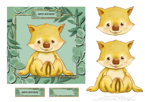 Jungle Babies Birthday Topper (Card Three)