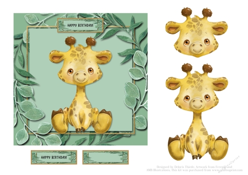 Jungle Babies Birthday Topper (Card Four)