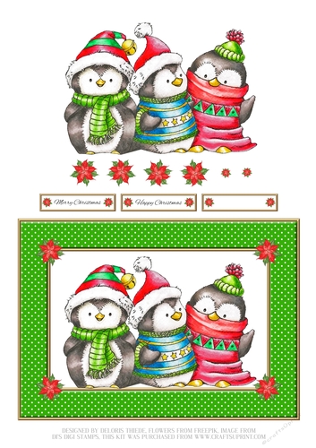 Cute Penguin Trio (Card One)