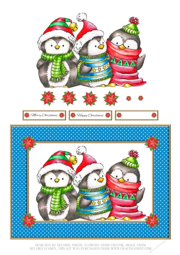 Cute Penguin Trio (Card Two)