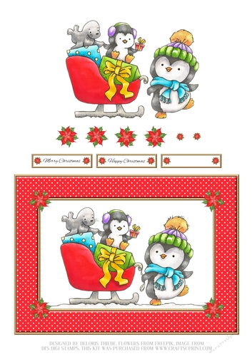 Cute Critters Holiday Topper (Card One)