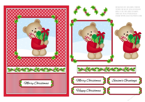 Cute Teddy Topper (Card One)