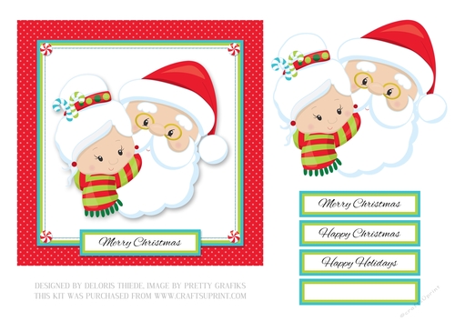 Cute Santa Holiday Toppers (Card One)