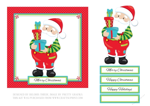 Cute Santa Holiday Toppers (Card Three)