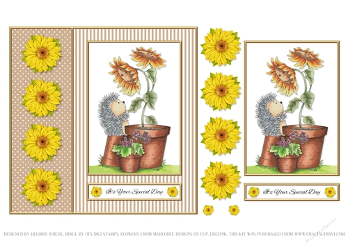 Cute Hedgehog Topper - Its Your Special Day - Tan
