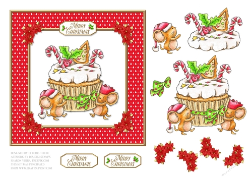 Cupcake Cuties Holiday Topper (Card One)