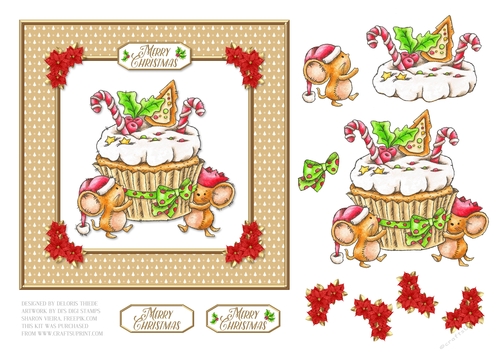 Cupcake Cuties Holiday Topper (Card Two)