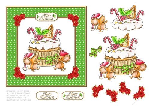 Cupcake Cuties Holiday Topper (Card Three)