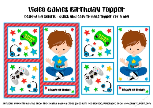 Video Game Birthday Topper (Card Three)