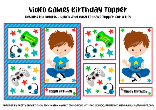 Video Game Birthday Topper (Card Eleven)