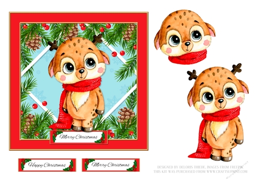 Cute Little Reindeer (Card One)