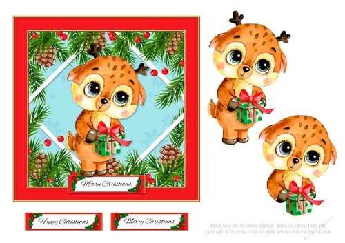 Cute Little Reindeer (Card Two)