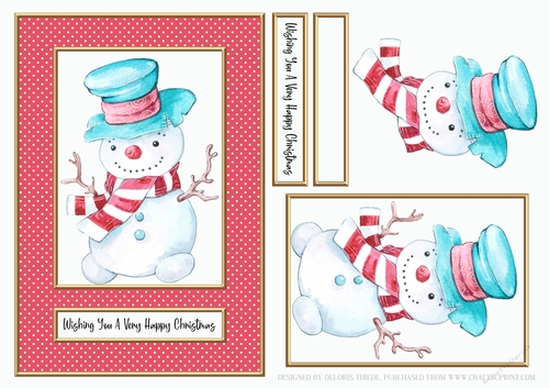 Cute Little Snowman Holiday Topper (Card One)