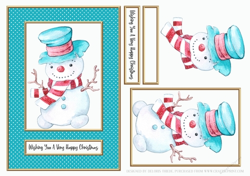 Cute Little Snowman Holiday Topper (Card Two)