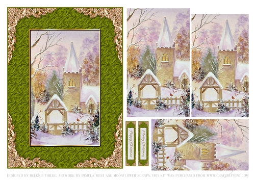 Lovely Watercolor Church In The Snow