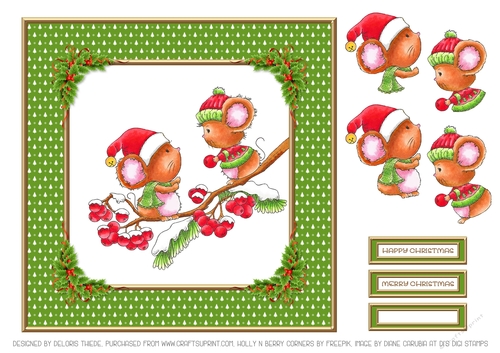 Cute Critters Holiday Topper (Card One)