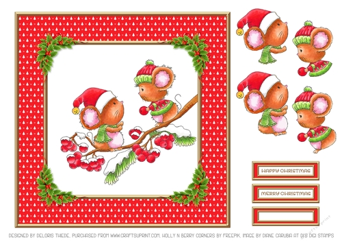 Cute Critters Holiday Topper (Card Two)
