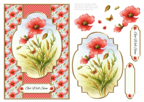 Lovely Rob Pohl Watercolor Get Well Soon Topper